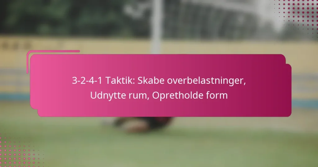 3-2-4-1 Taktik: Skabe overbelastninger, Udnytte rum, Opretholde form